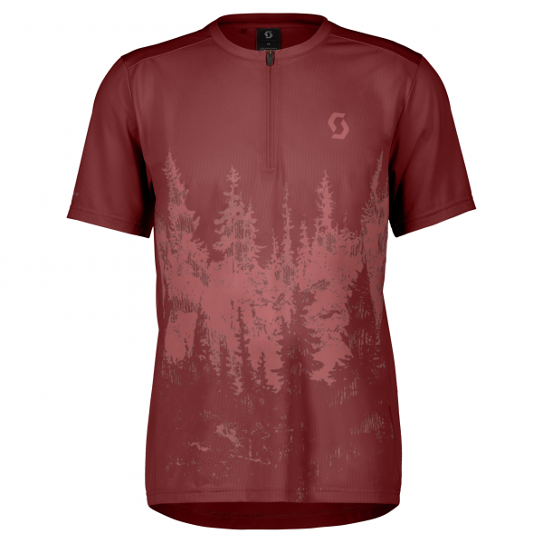 Scott Shirt M's Trail Flow Zip SS wood red/dusk red 403231